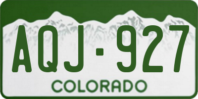 CO license plate AQJ927