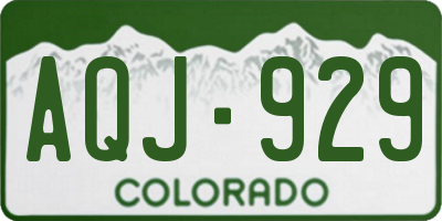 CO license plate AQJ929