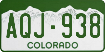 CO license plate AQJ938