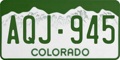 CO license plate AQJ945