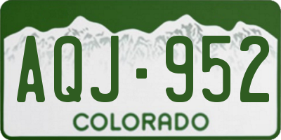 CO license plate AQJ952