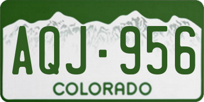 CO license plate AQJ956