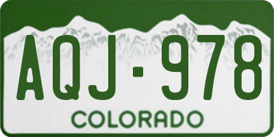CO license plate AQJ978
