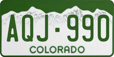 CO license plate AQJ990