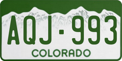 CO license plate AQJ993