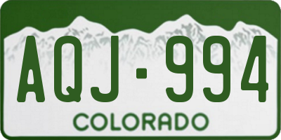 CO license plate AQJ994