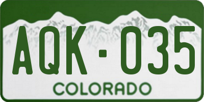 CO license plate AQK035