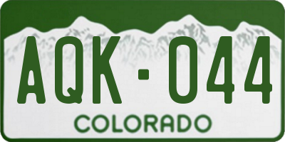 CO license plate AQK044