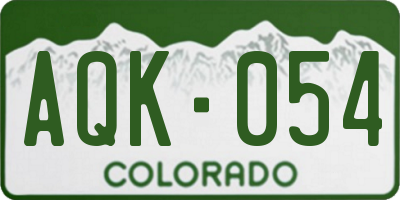 CO license plate AQK054