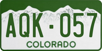 CO license plate AQK057