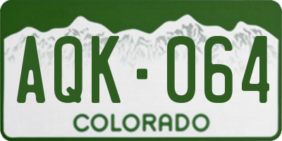 CO license plate AQK064