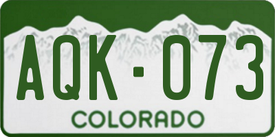 CO license plate AQK073