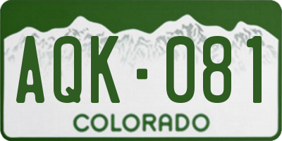CO license plate AQK081