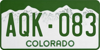 CO license plate AQK083