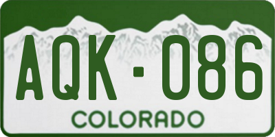 CO license plate AQK086