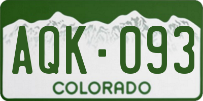 CO license plate AQK093