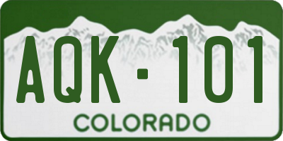 CO license plate AQK101