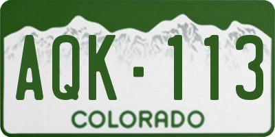 CO license plate AQK113