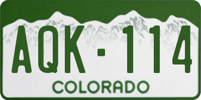 CO license plate AQK114