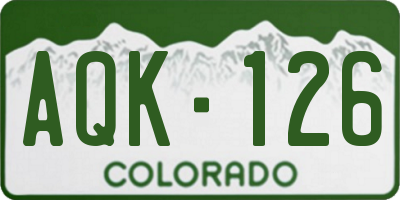 CO license plate AQK126