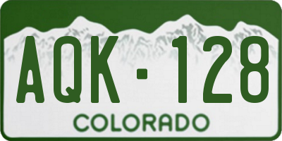 CO license plate AQK128