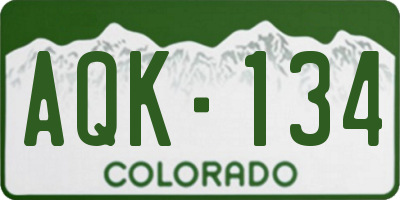 CO license plate AQK134