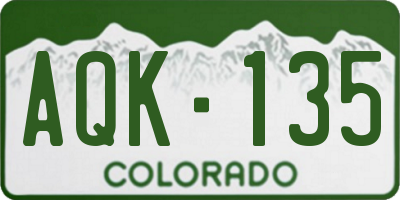 CO license plate AQK135