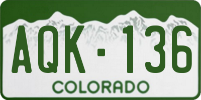 CO license plate AQK136