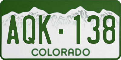 CO license plate AQK138