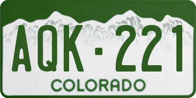 CO license plate AQK221