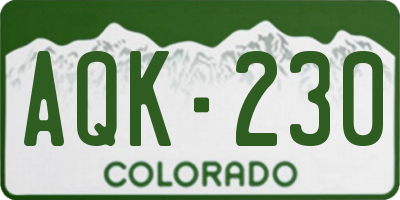 CO license plate AQK230