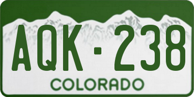 CO license plate AQK238