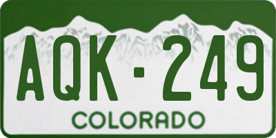 CO license plate AQK249