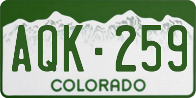 CO license plate AQK259