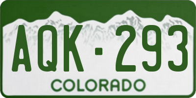 CO license plate AQK293