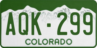 CO license plate AQK299
