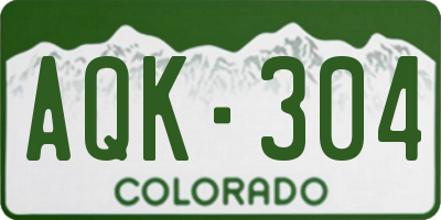 CO license plate AQK304