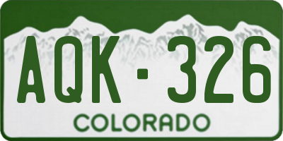 CO license plate AQK326