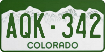CO license plate AQK342