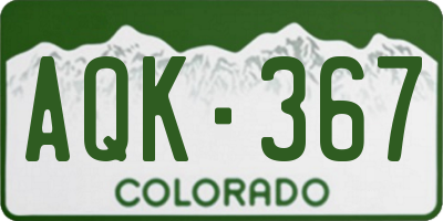 CO license plate AQK367