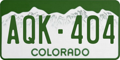 CO license plate AQK404
