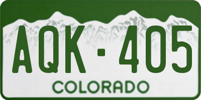 CO license plate AQK405