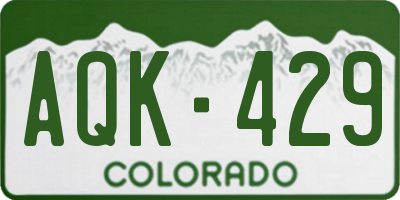 CO license plate AQK429