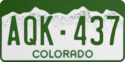 CO license plate AQK437
