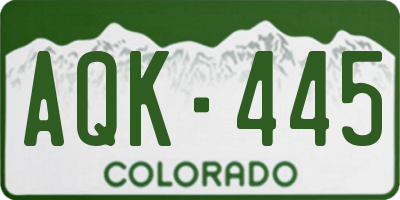 CO license plate AQK445