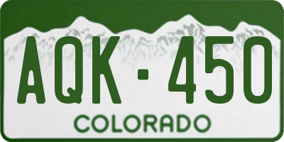 CO license plate AQK450