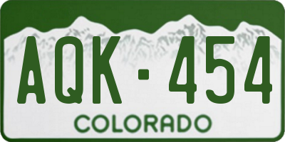 CO license plate AQK454