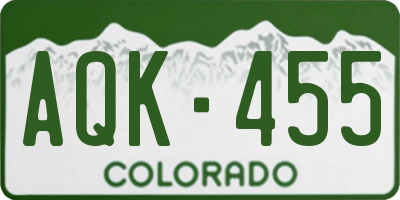 CO license plate AQK455