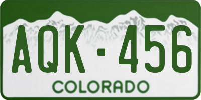 CO license plate AQK456
