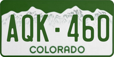 CO license plate AQK460